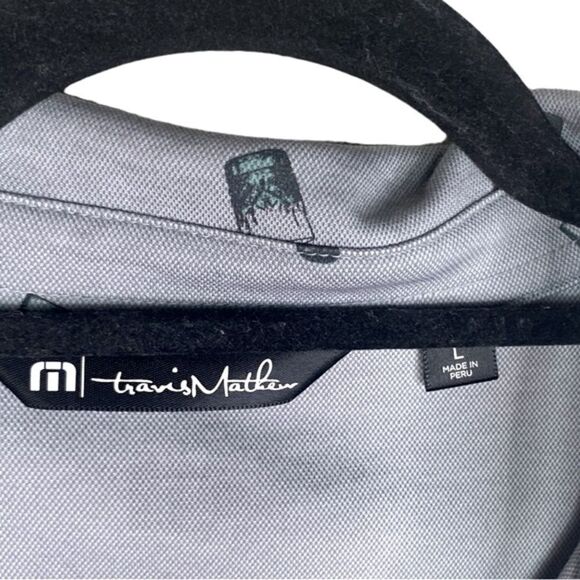 Travis Mathew Men’s Sz Lrg Gray Irish Lucky Treasure Hunt Golf Polo - Picture 5 of 5